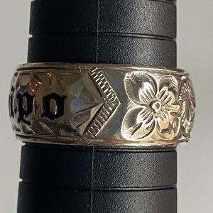 6mm KUUIPO Ring‎ Band Size 11.5 Hevy Sterling Silver Hawaiian Plumeria Scroll